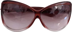 00's Red Oversized Sunglasses by Oliver Peoples