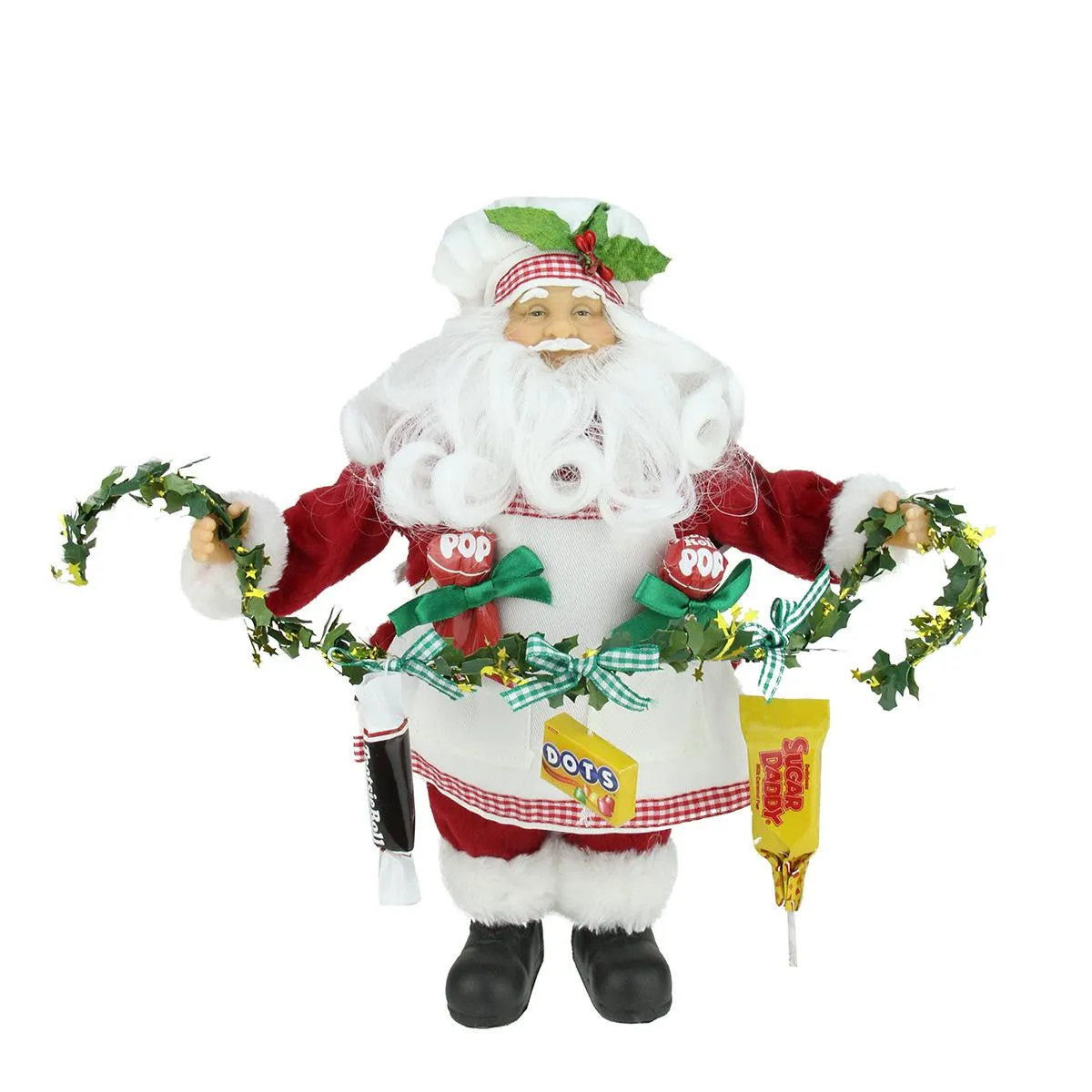 12" Santa Claus Holding a Garland with Tootsie Candies Christmas Decoration