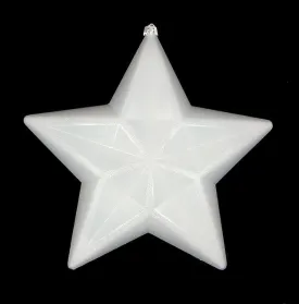 12" Shiny Winter White Commercial Size Shatterproof Star Christmas Ornament