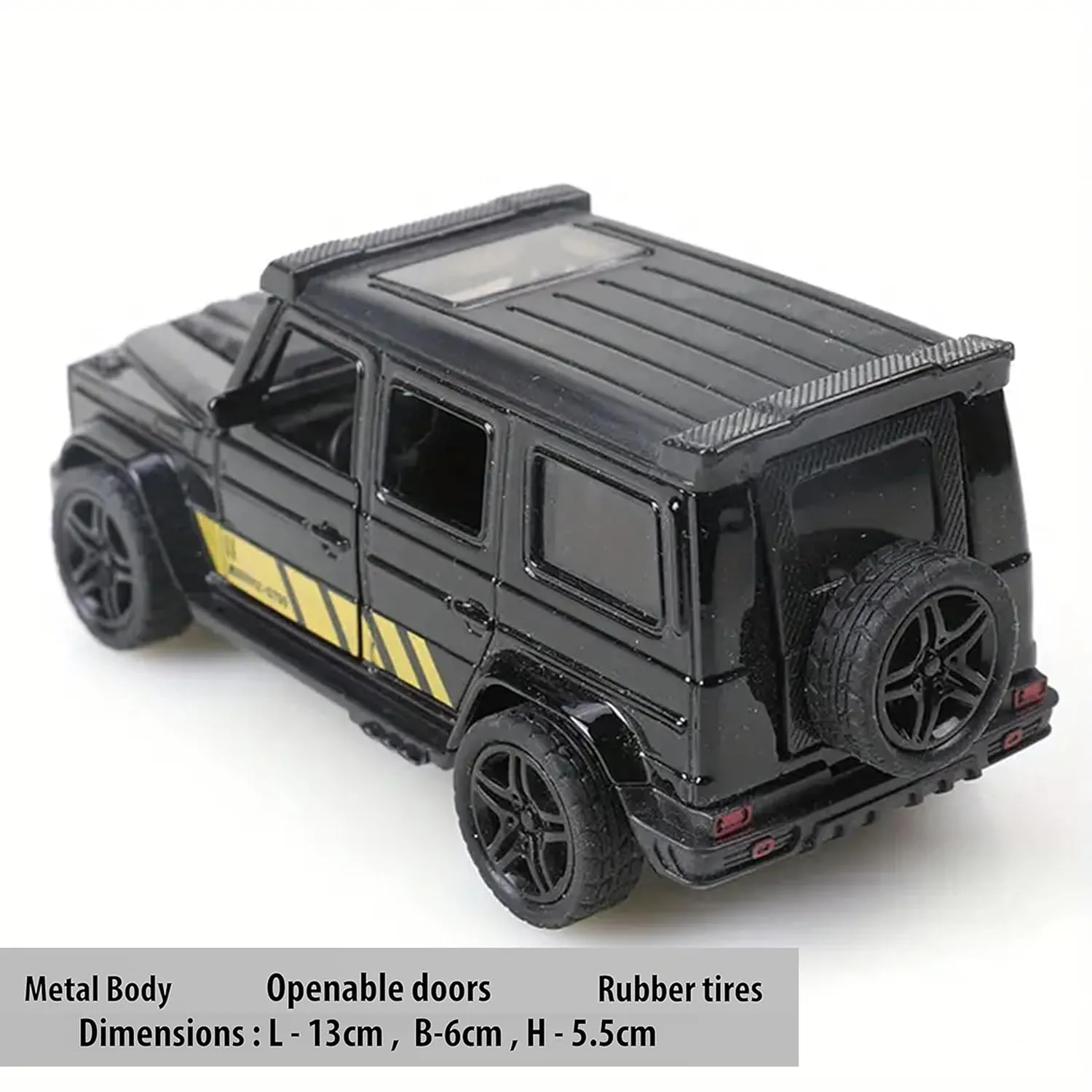 1:36 Diecast Metal G Wagon Model Car - 1:36 Scale, Black, Openable Doors for Collectors and Kids Random Colours