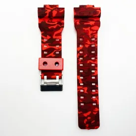 16 MM Silicone Army Style Watch Band Red Color Quick Release Regular Size G Shock Casio Watch Strap