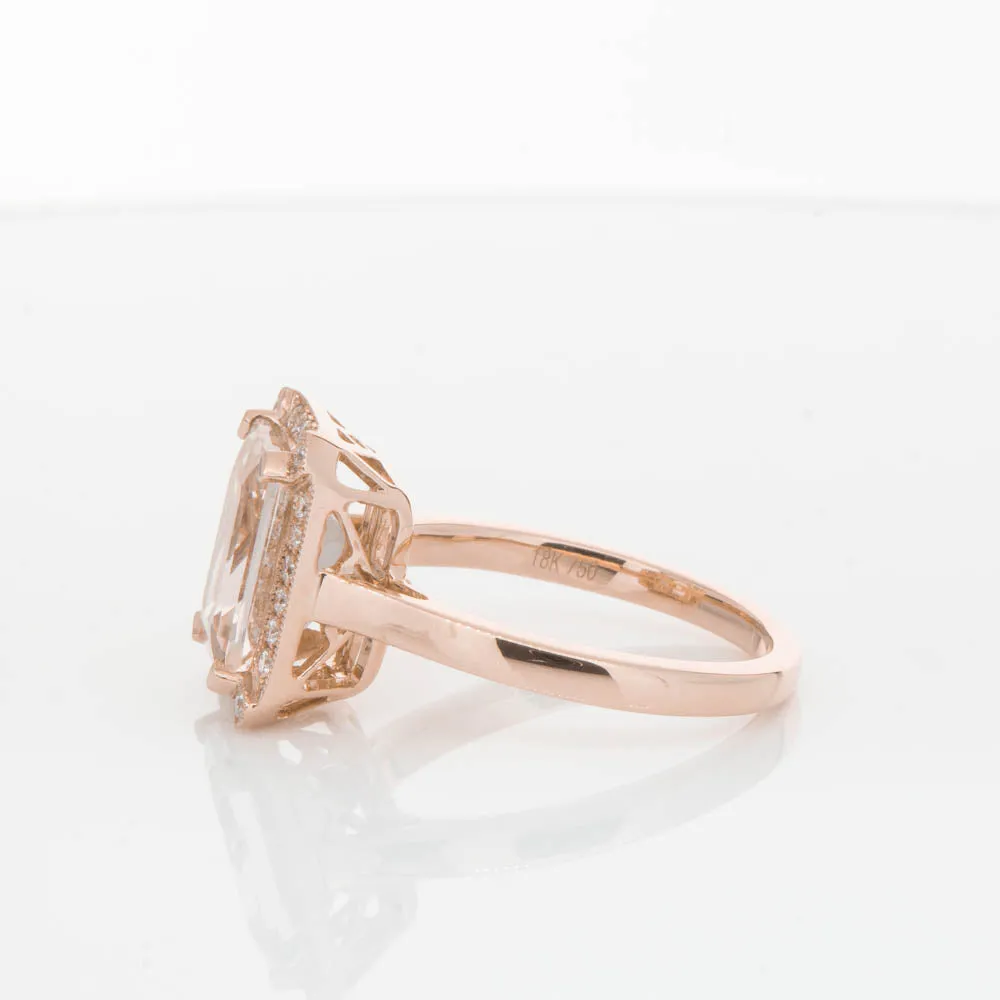 18ct Rose Gold 2.75ct Morganite & Diamond Empire Ring