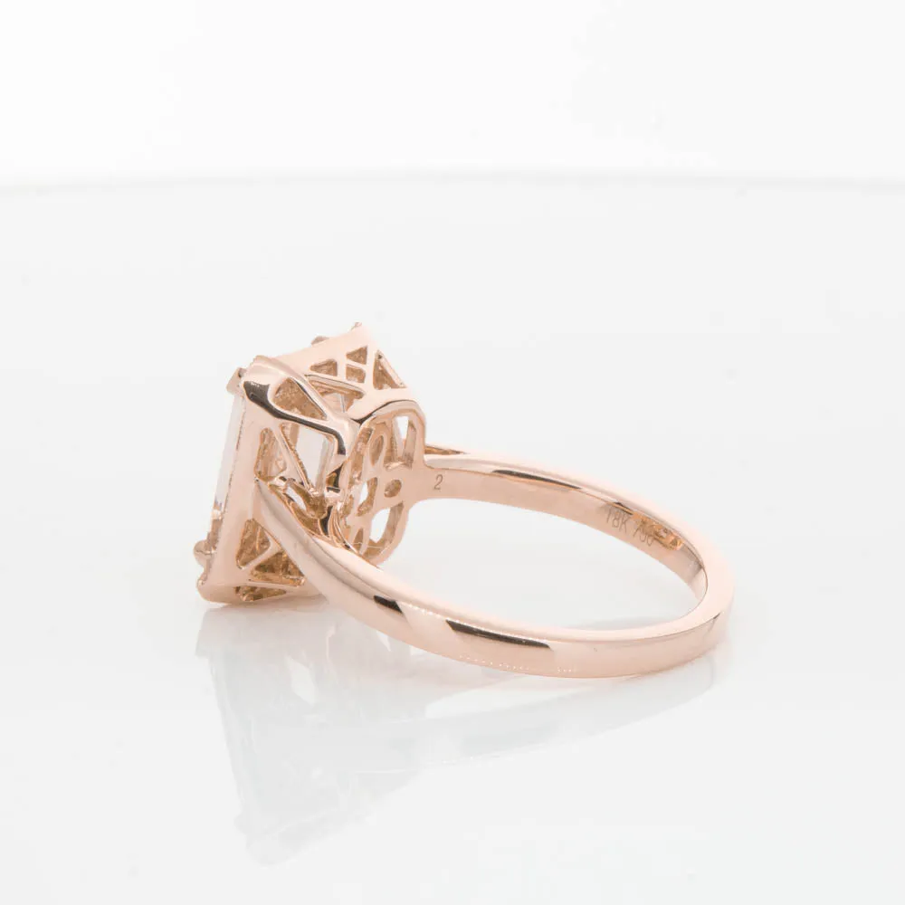 18ct Rose Gold 2.75ct Morganite & Diamond Empire Ring