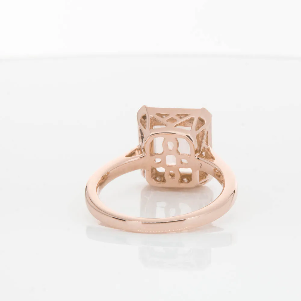 18ct Rose Gold 2.75ct Morganite & Diamond Empire Ring