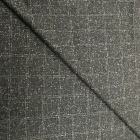 2.50 YDS Piece Grey Checkered Linen Tweed Loro Piana Fabric