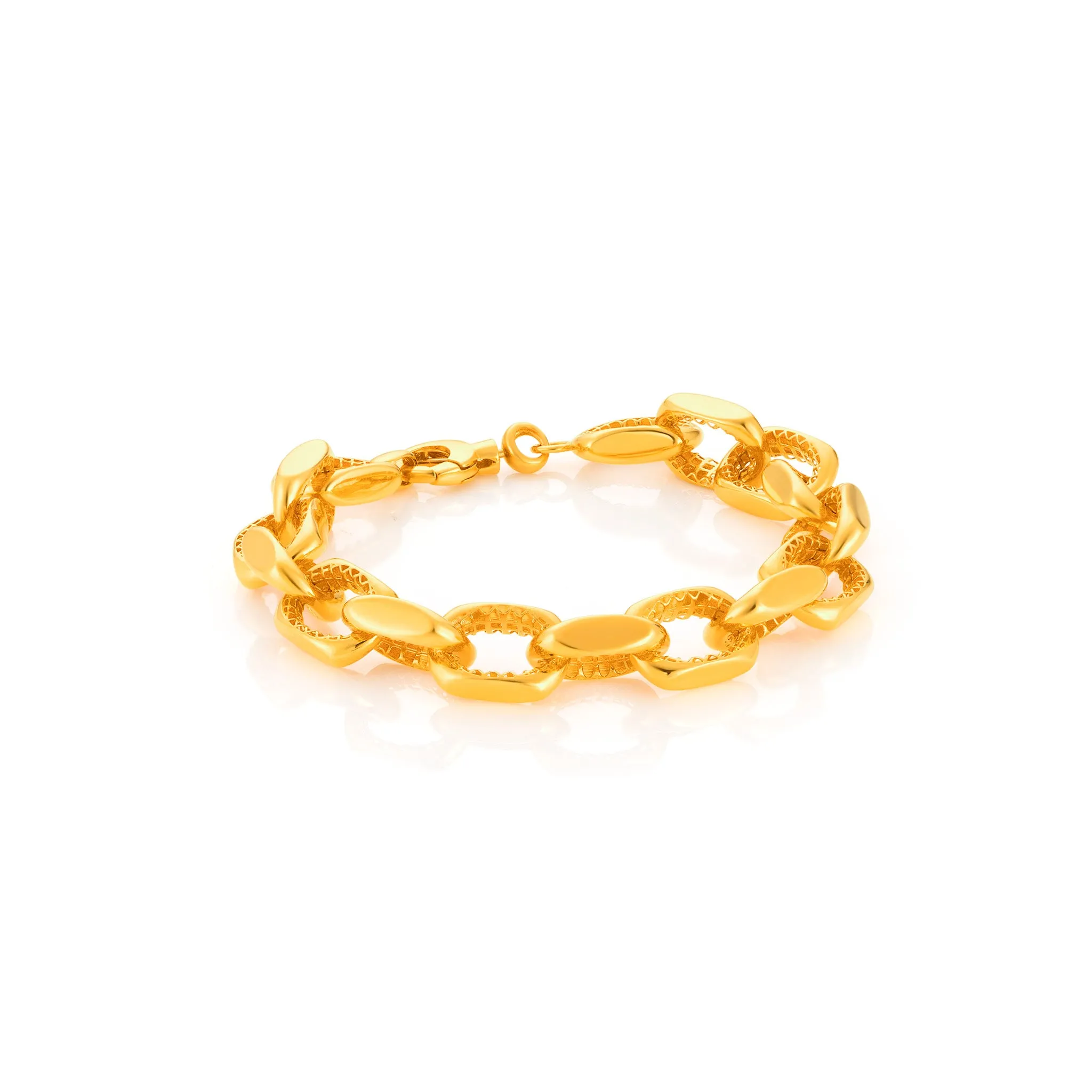 916 Gold Gleaming Cascade Link Bracelet