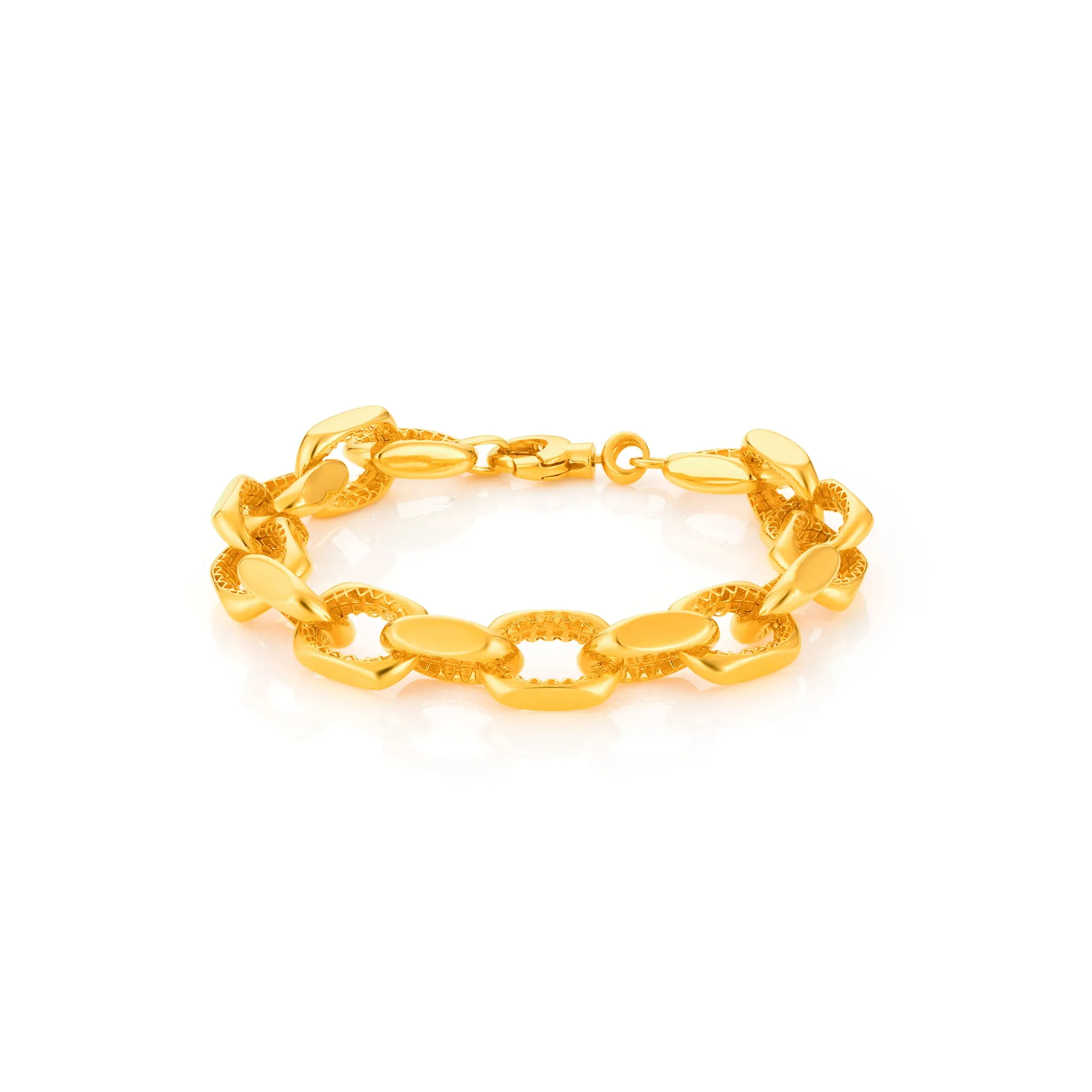 916 Gold Gleaming Cascade Link Bracelet