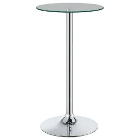 Abiline Round 24-inch Glass Top Bistro Bar Table Chrome