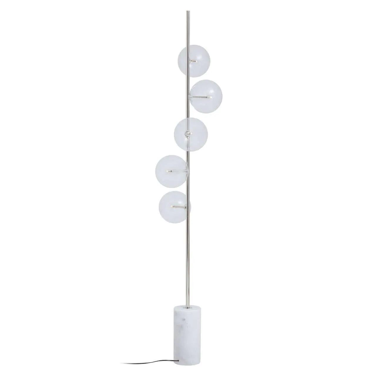 Abira Nickel And White Marble Floor Lamp