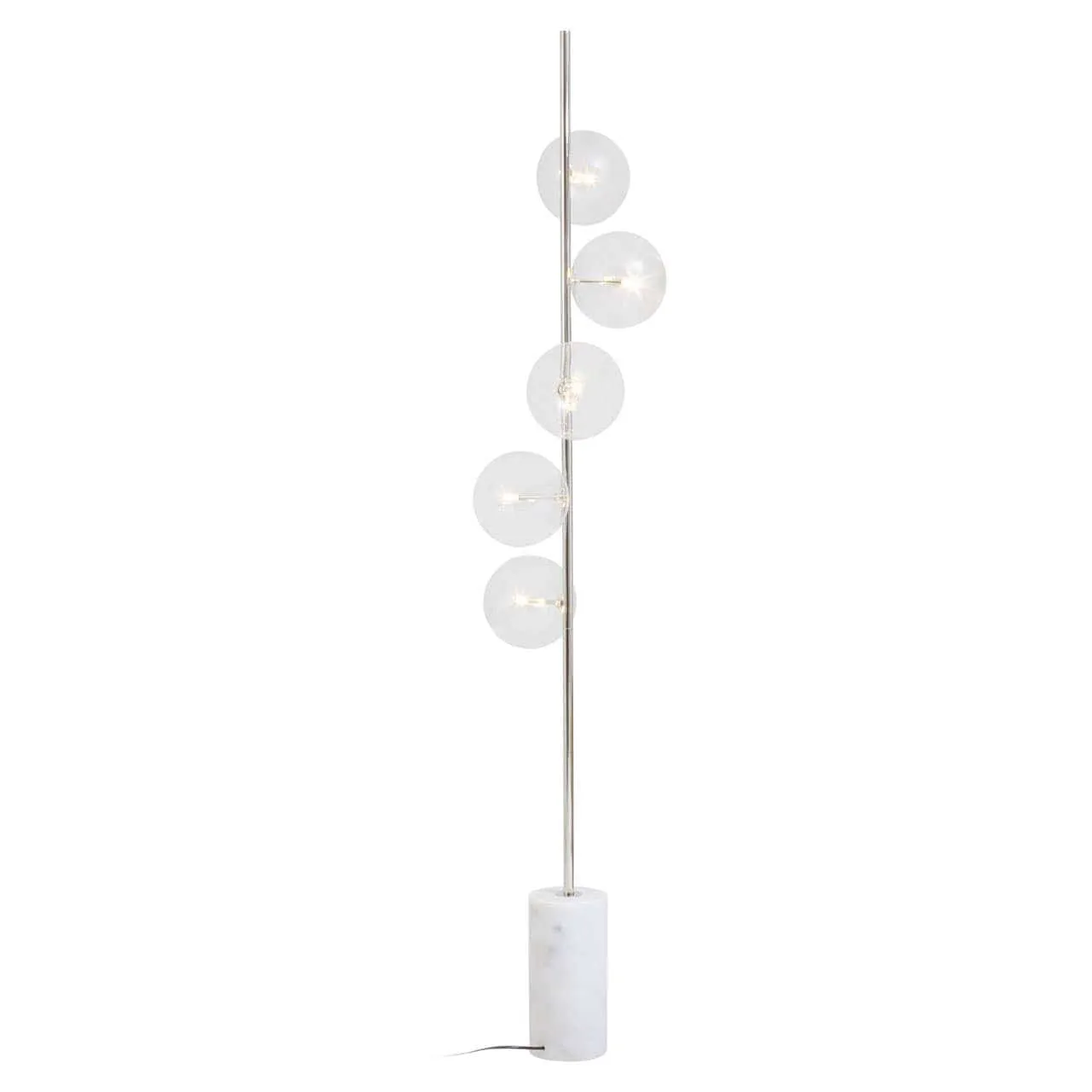 Abira Nickel And White Marble Floor Lamp