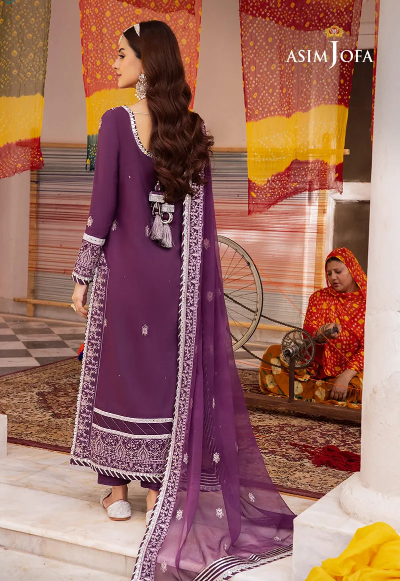 Abresham by Asim Jofa Embroidery Lawn Silk Unstitched 3Pc Suit AJAB-08