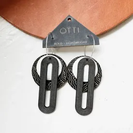 Architectural Leather & Birch Earrings