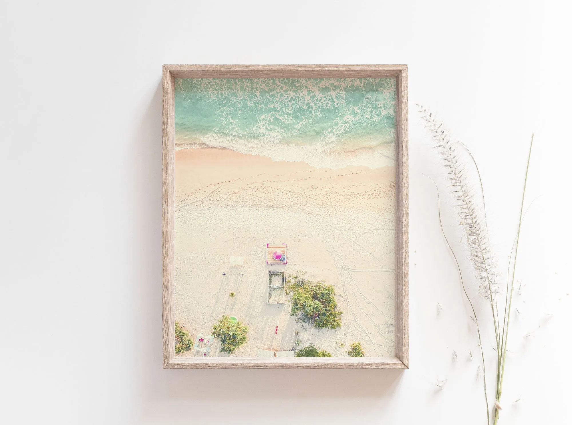 Ariel Beach With Tent Wall Art Poster