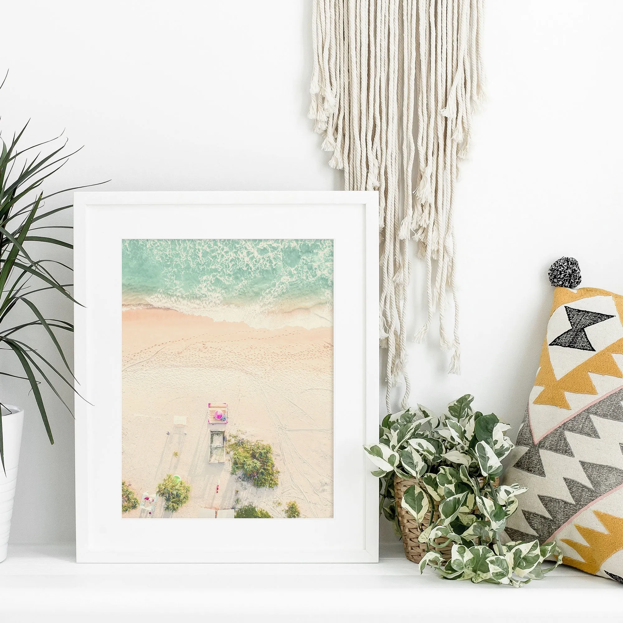 Ariel Beach With Tent Wall Art Poster