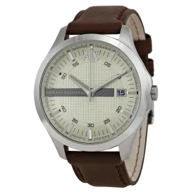 Armani AX Exchange Whitman Silver Dial Brown Leather Men's Watch AX2100