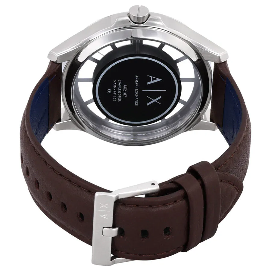 Armani Exchange Dark Brown Leather Strap Men's Watch AX2187