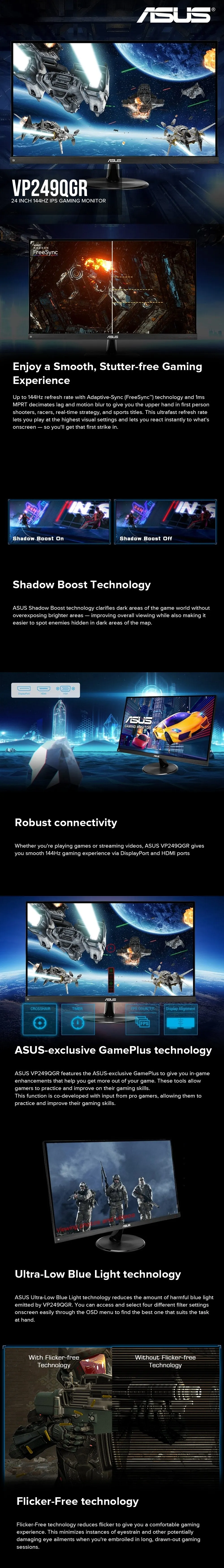 Asus VP249QGR 24" 144Hz IPS Gaming Monitor