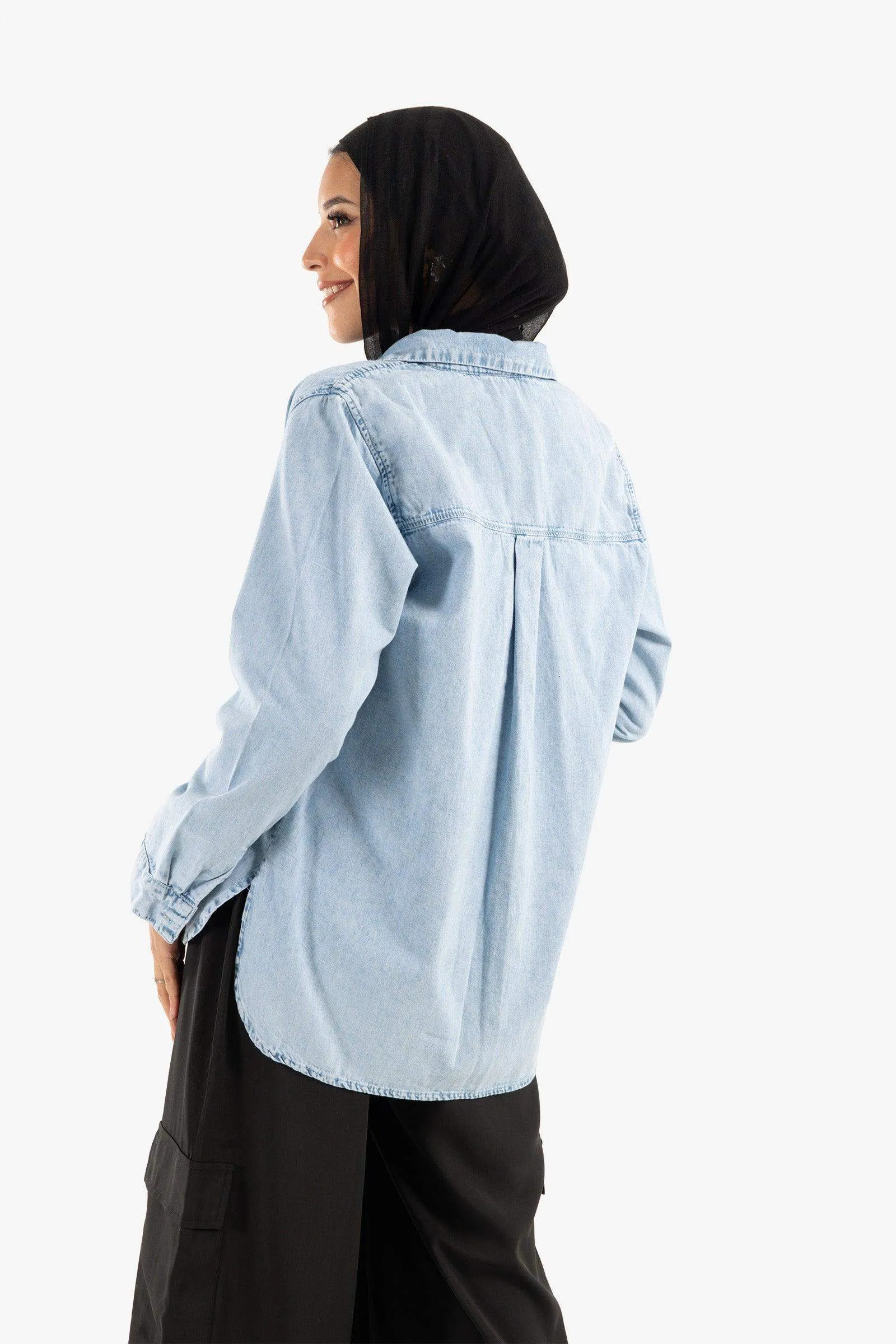 Asymmetrical Denim Shirt