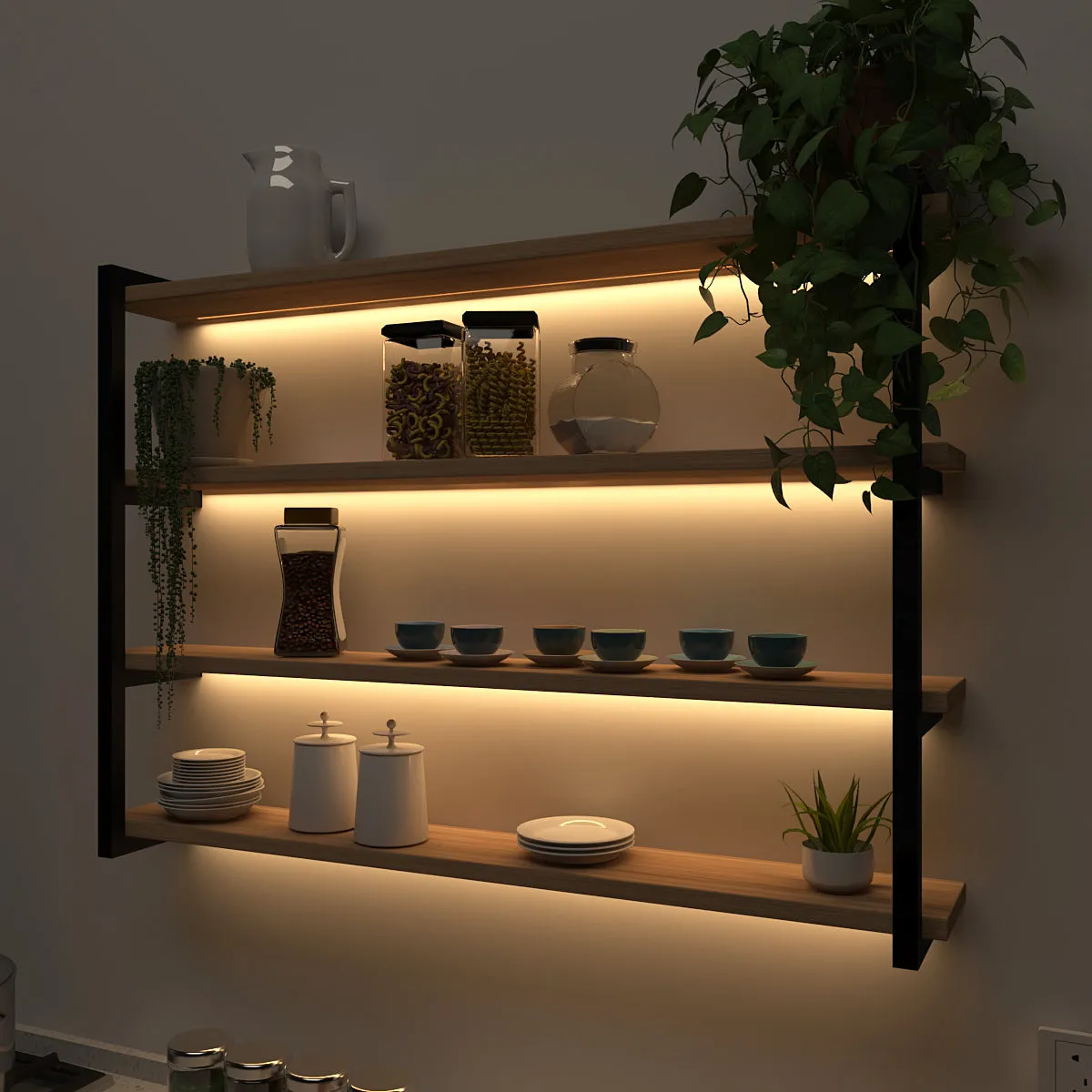 Backlit Wall Shelf / Book Shelf In Contemporary Design