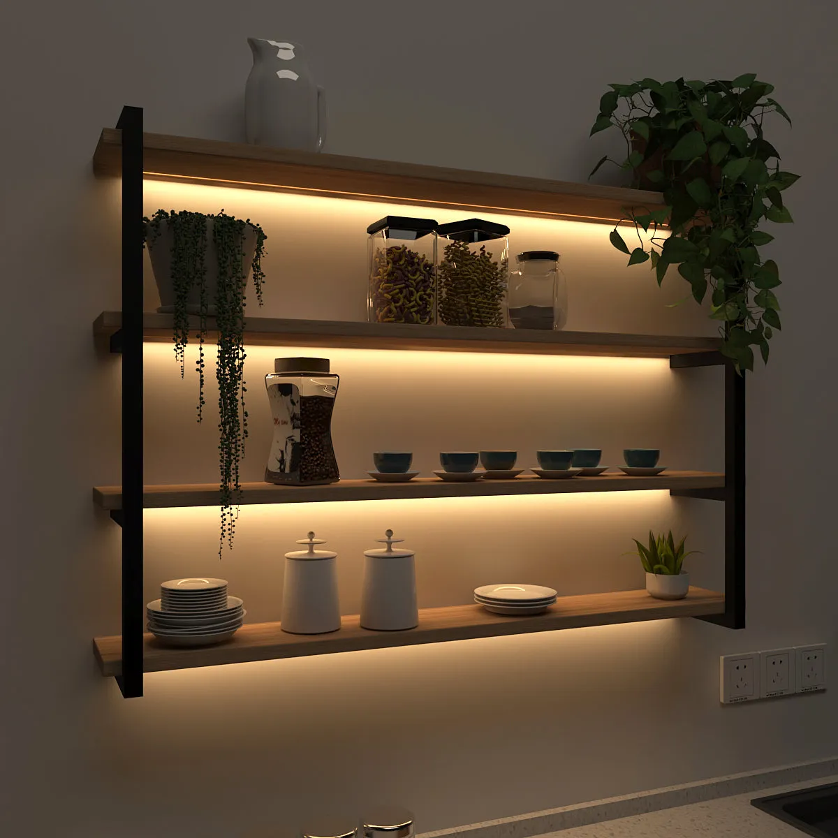 Backlit Wall Shelf / Book Shelf In Contemporary Design