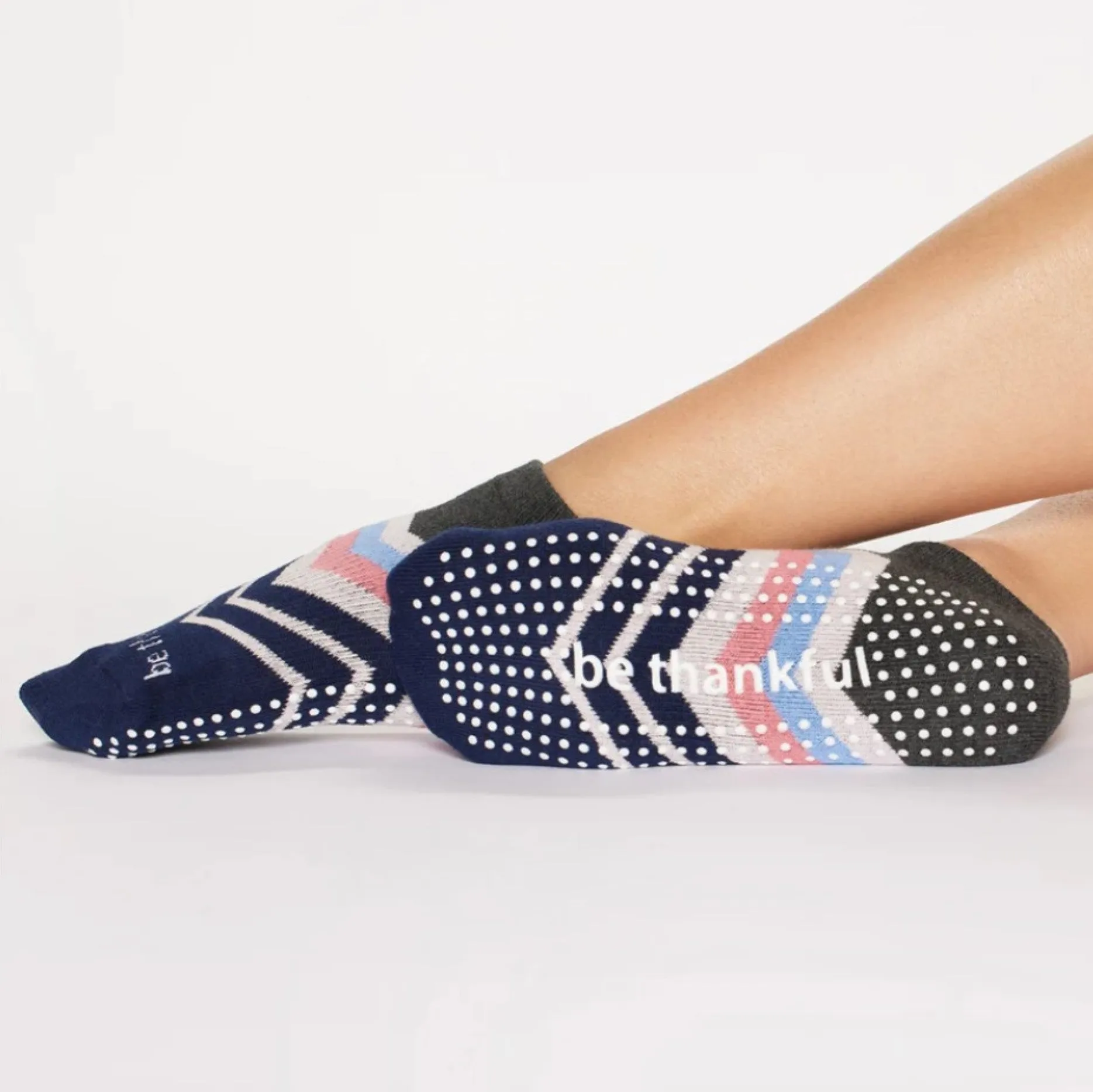 Be Thankful Grip Sock Grip Socks - Betty - Indigo (Barre / Pilates)