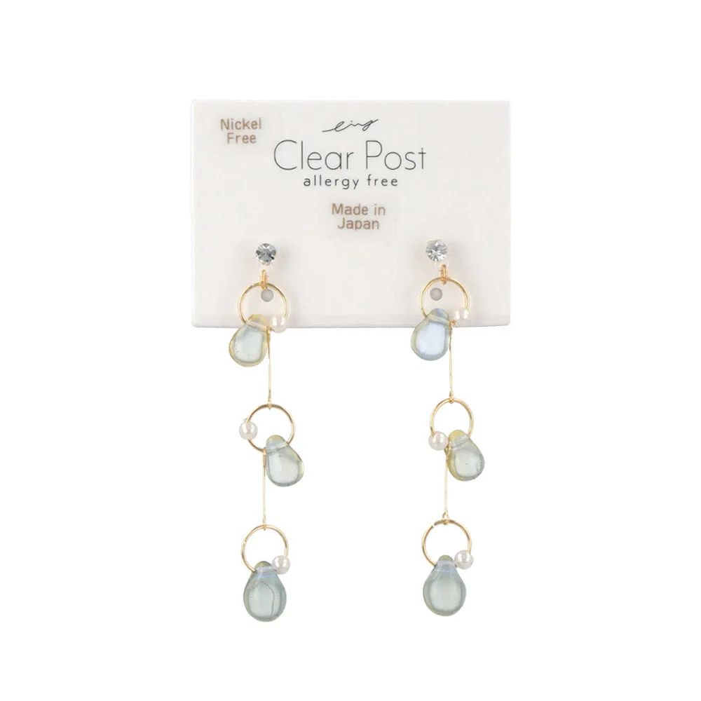 Bead Station Plastic Post Drop Earrings