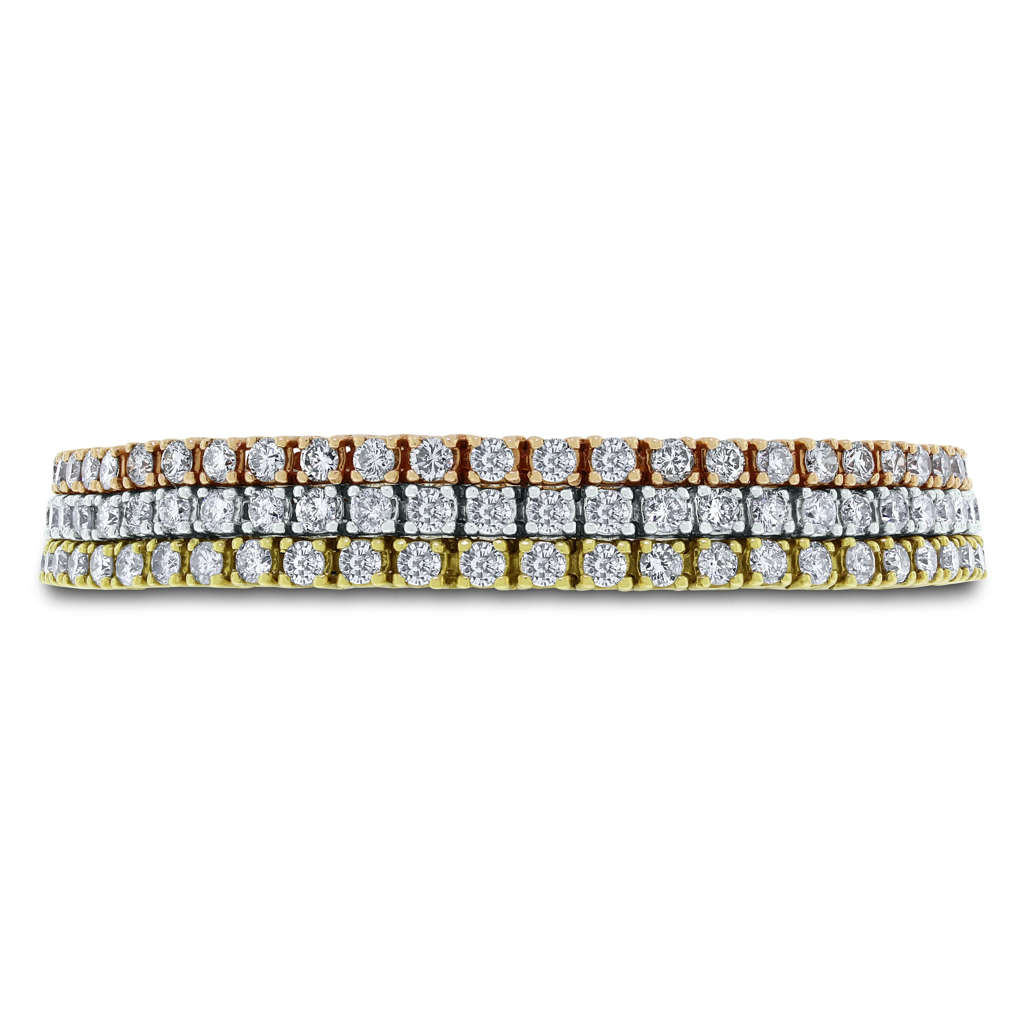 Beauvince Diamond Tennis Trinity Bracelet (10.53 ct Diamonds) in Gold