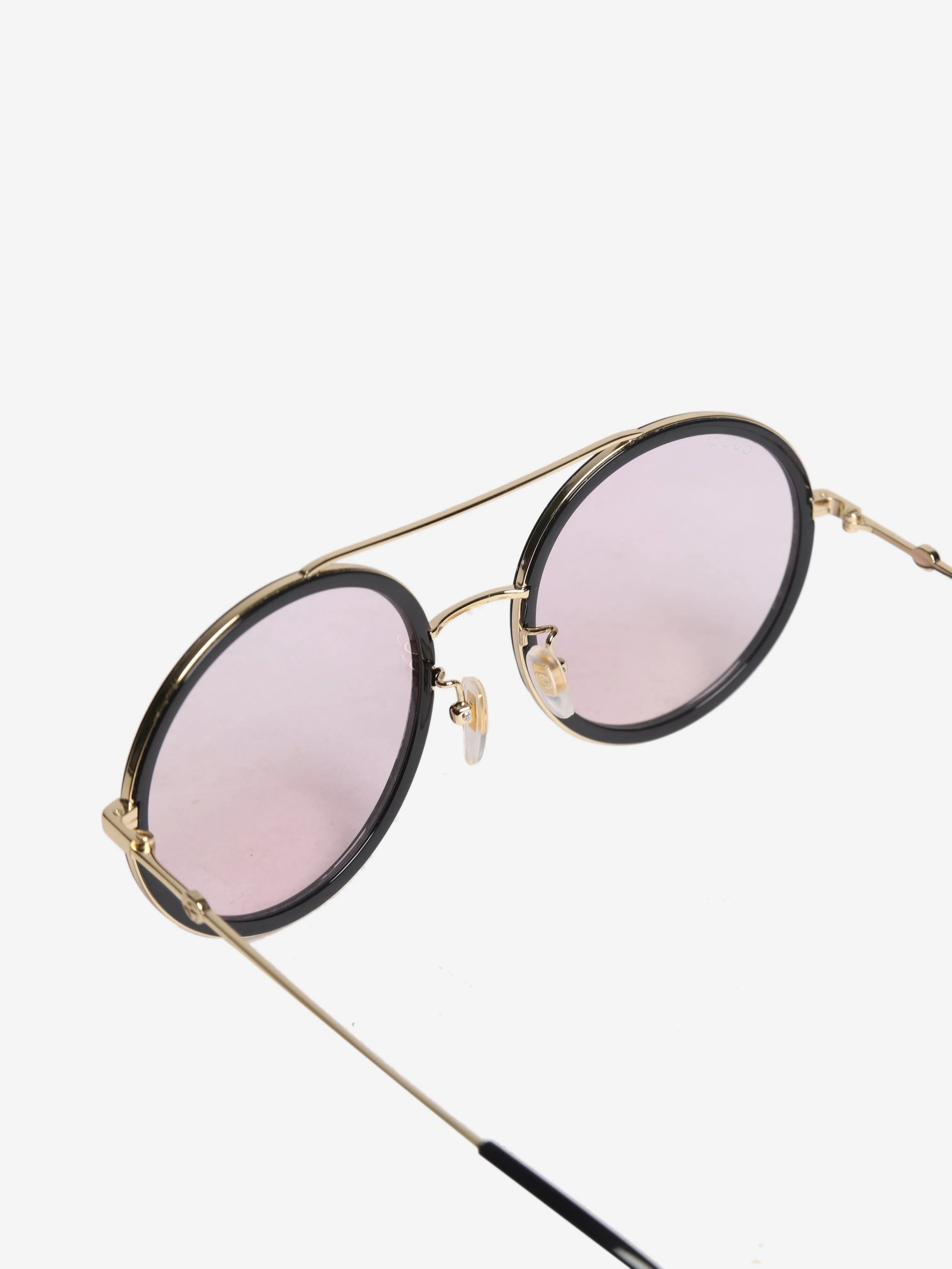 Black circular aviator sunglasses