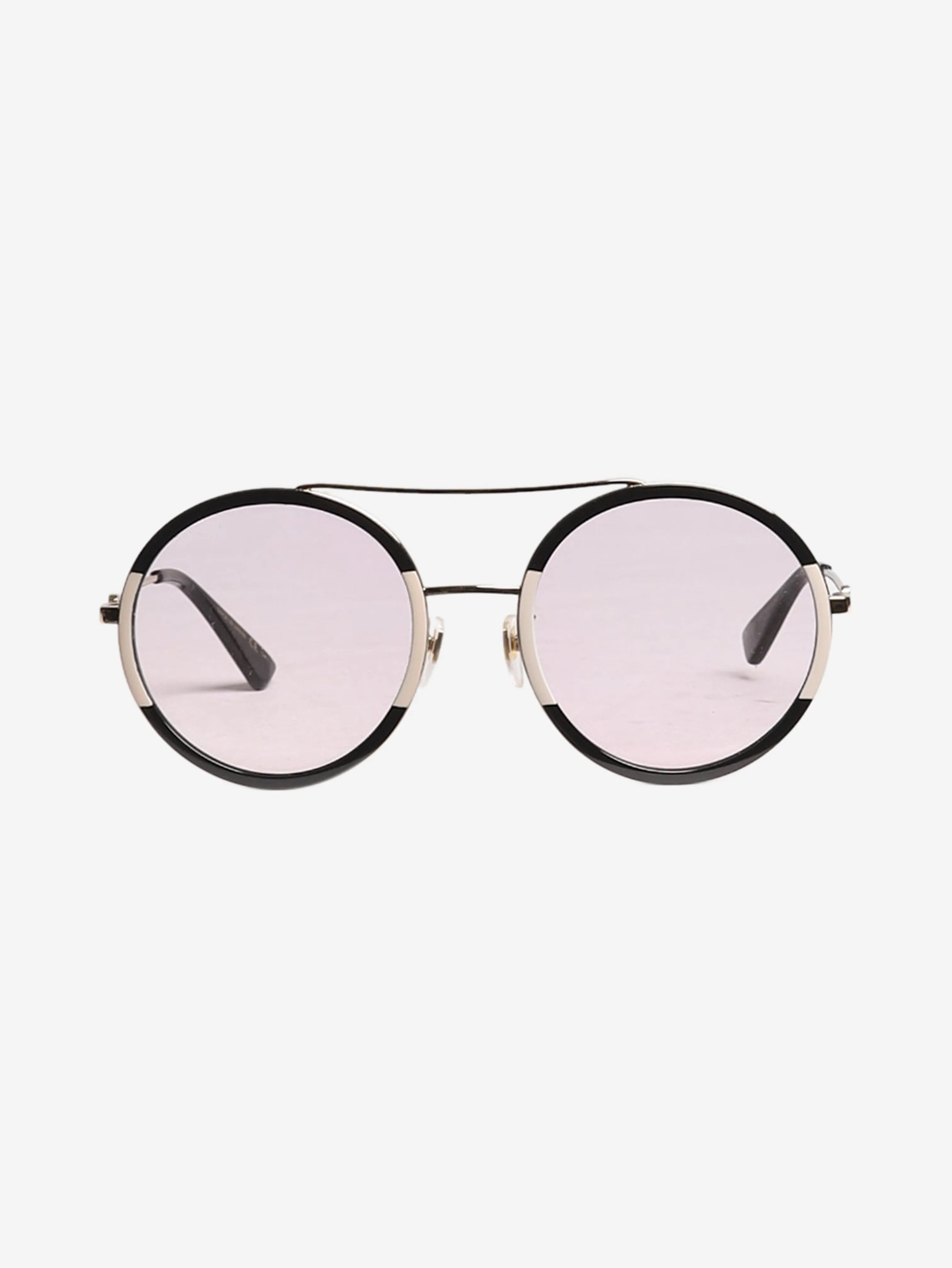 Black circular aviator sunglasses