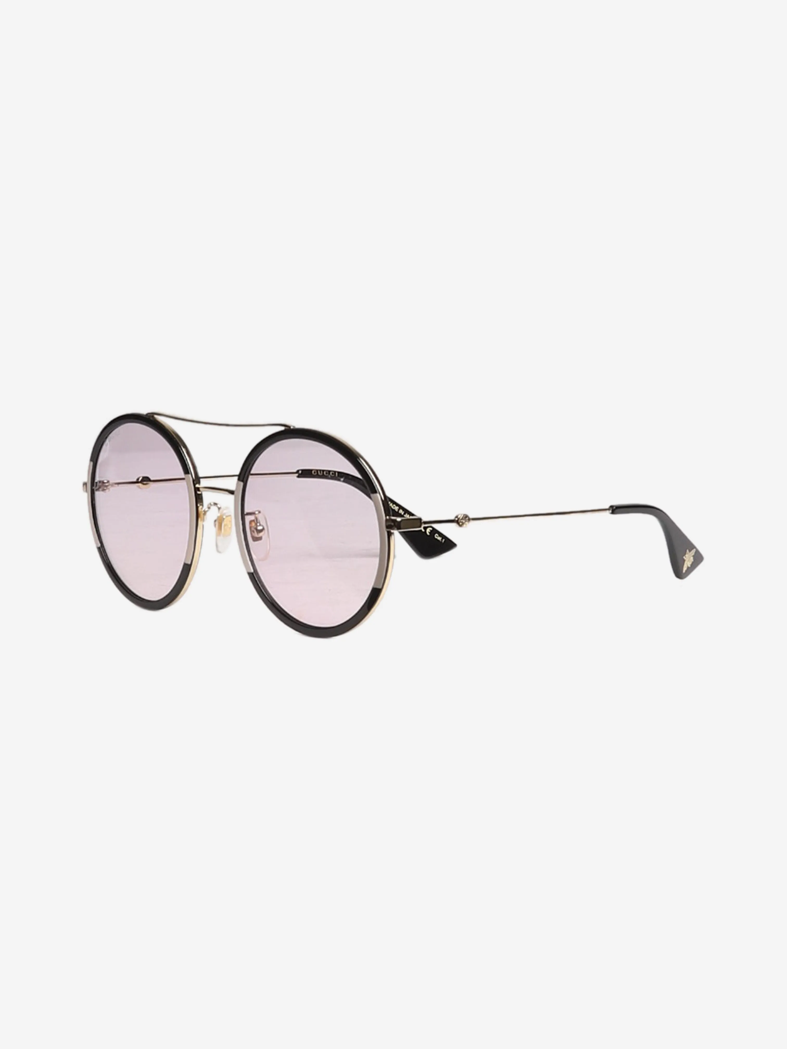 Black circular aviator sunglasses