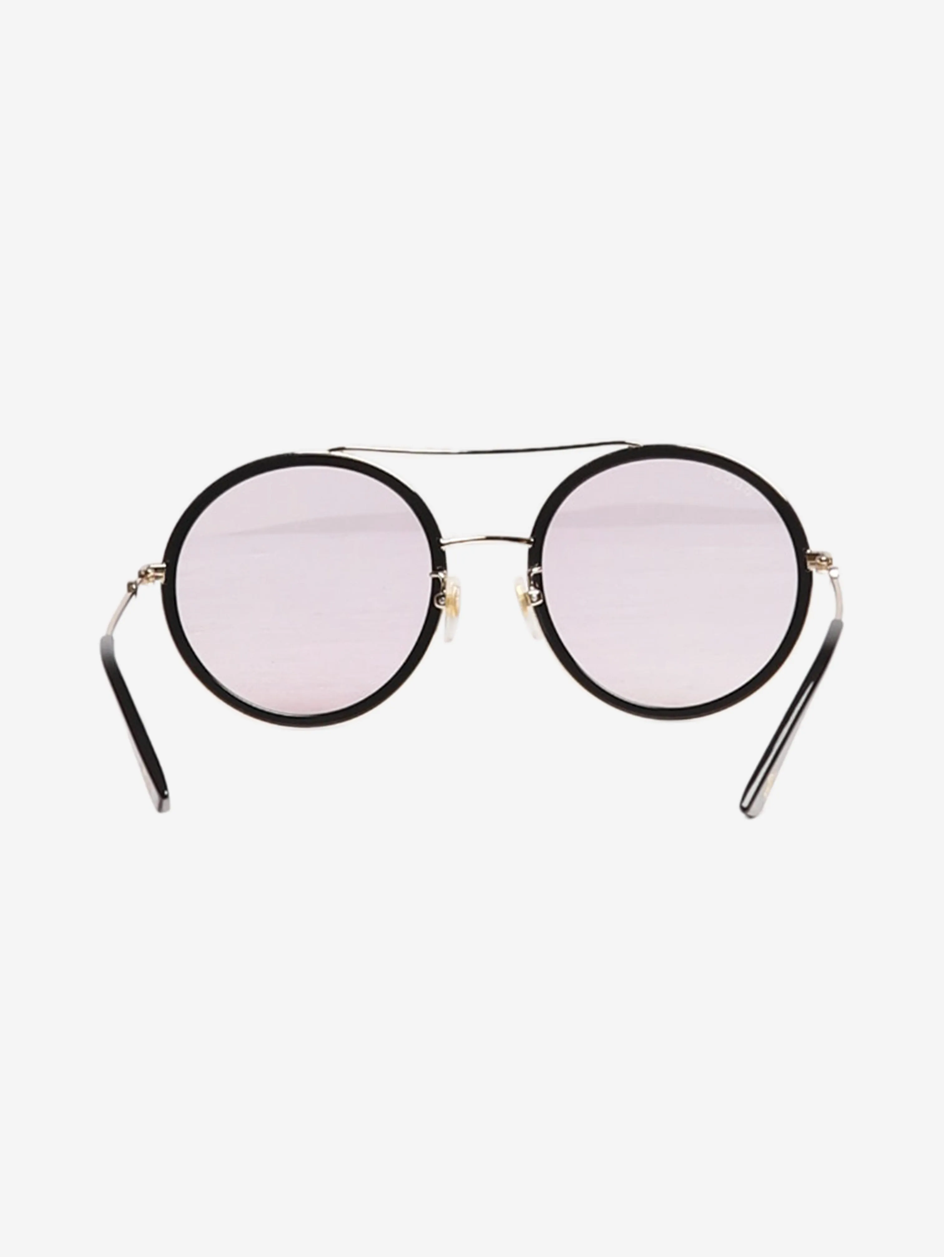 Black circular aviator sunglasses