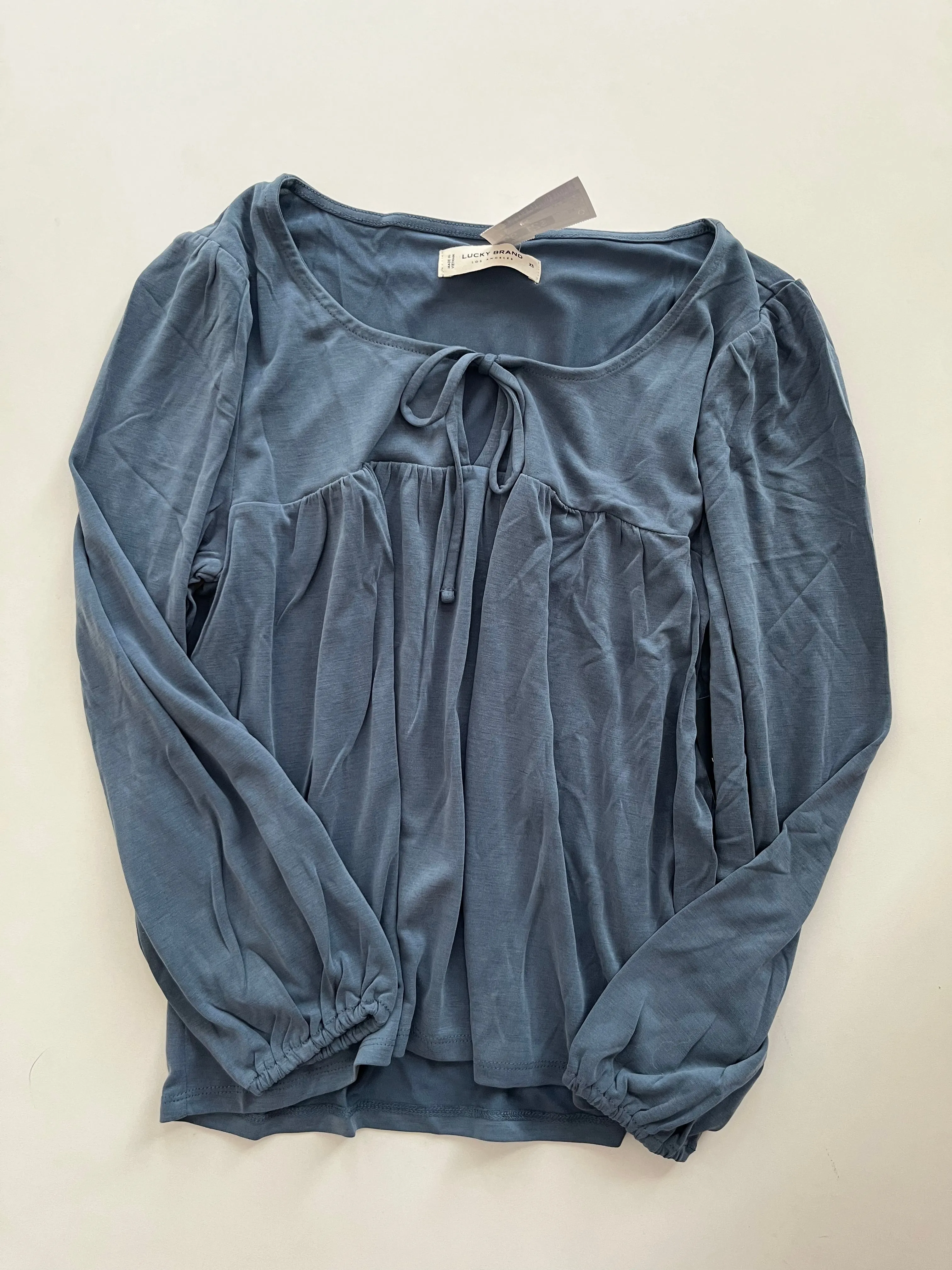 Blouse Long Sleeve By Lucky Brand In Blue, Size: Xs