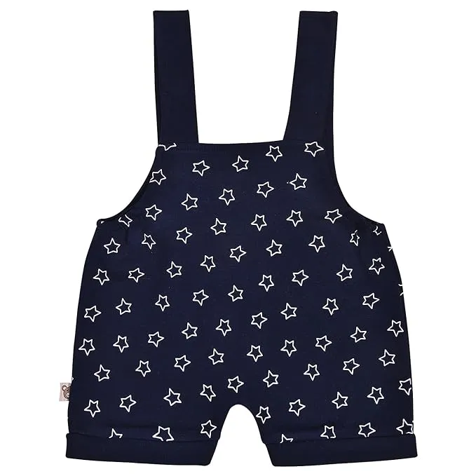 Boys Star Printed Cotton Dungaree Set