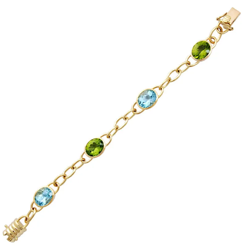 Bracelet- Blue Topaz And Peridot