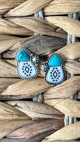 By My Side Turquoise Earrings