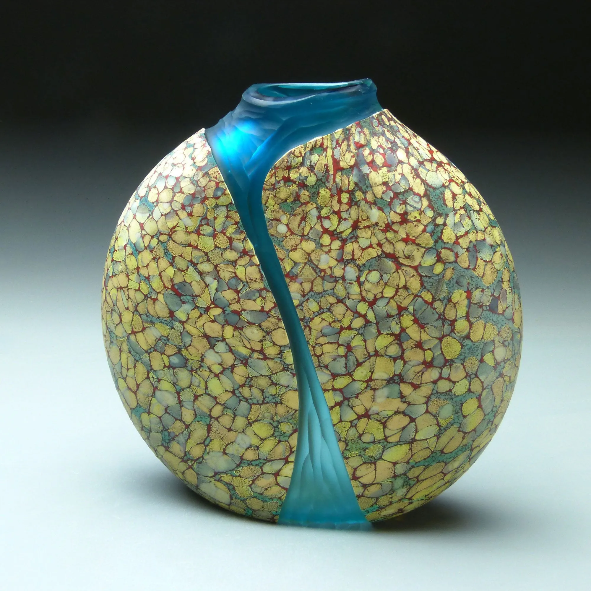 Cascade Series Sandy Flowing Cascade Handblown Glass Vase by Thomas Spake Studios