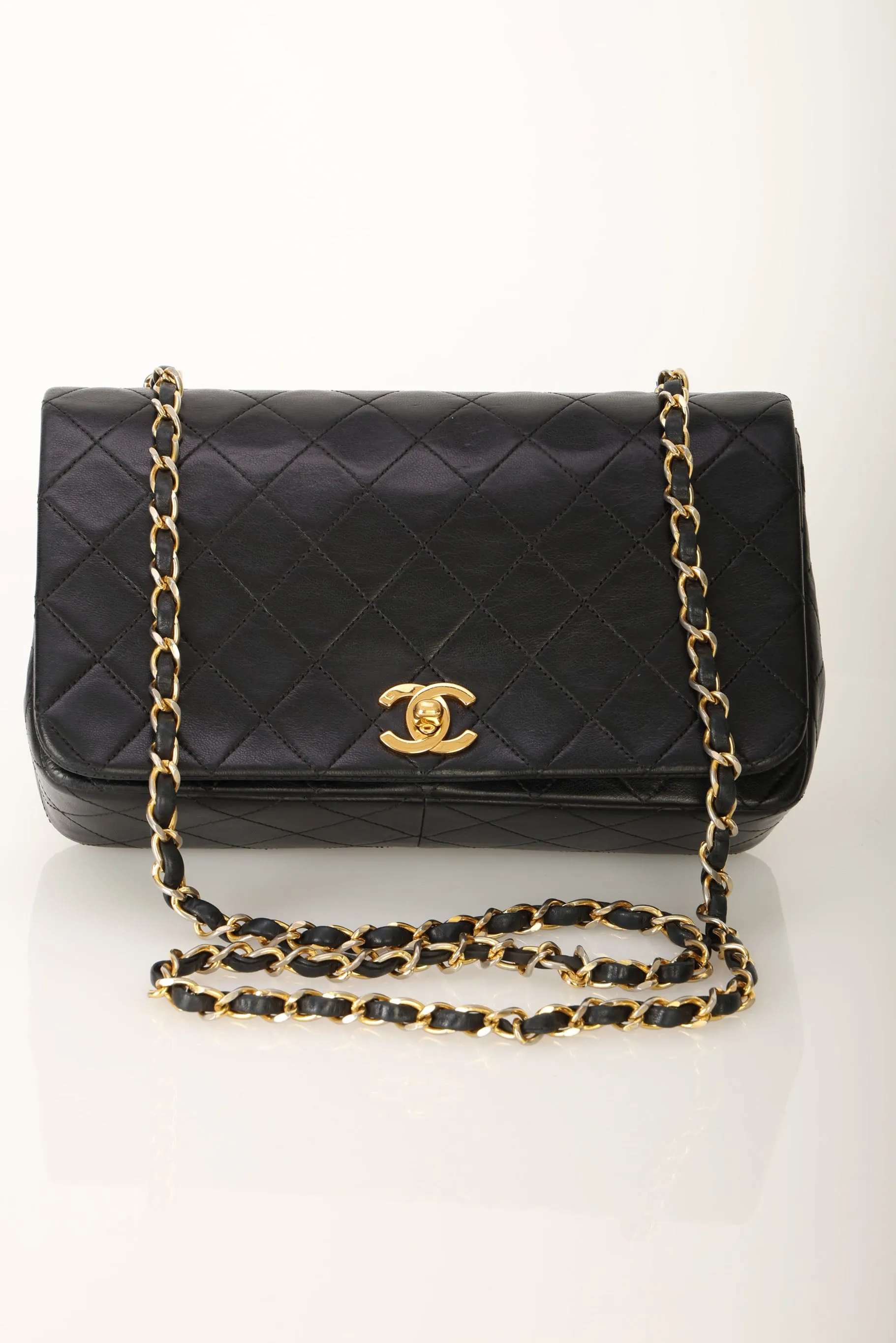 Chanel 1989 Lambskin Turnlock Full Flap Bag