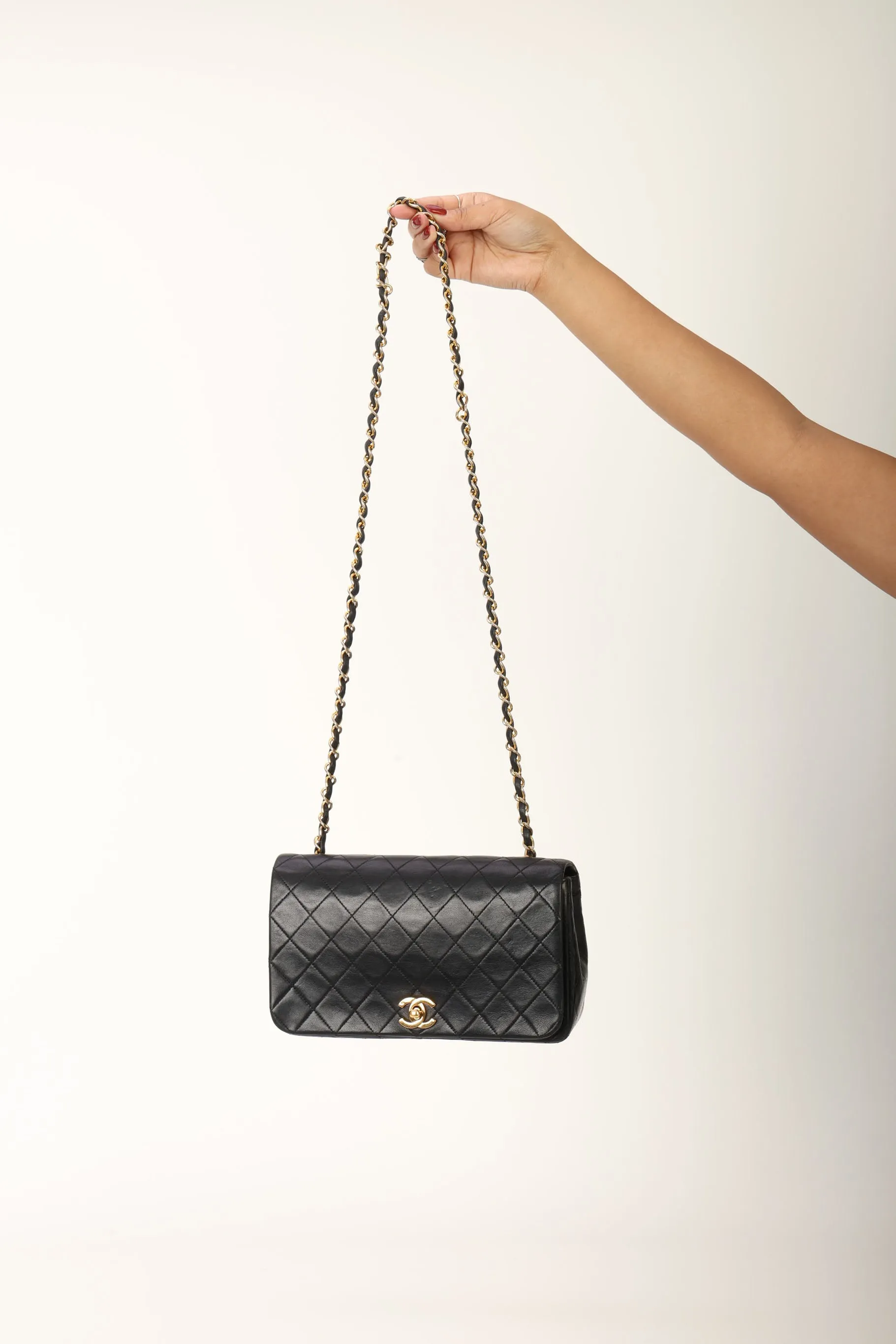 Chanel 1989 Lambskin Turnlock Full Flap Bag