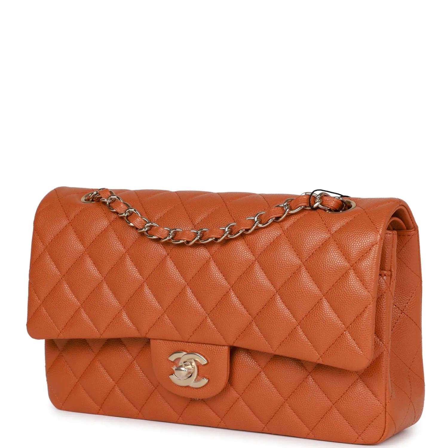 Chanel Medium Classic Double Flap Bag Caramel Caviar Light Gold Hardware