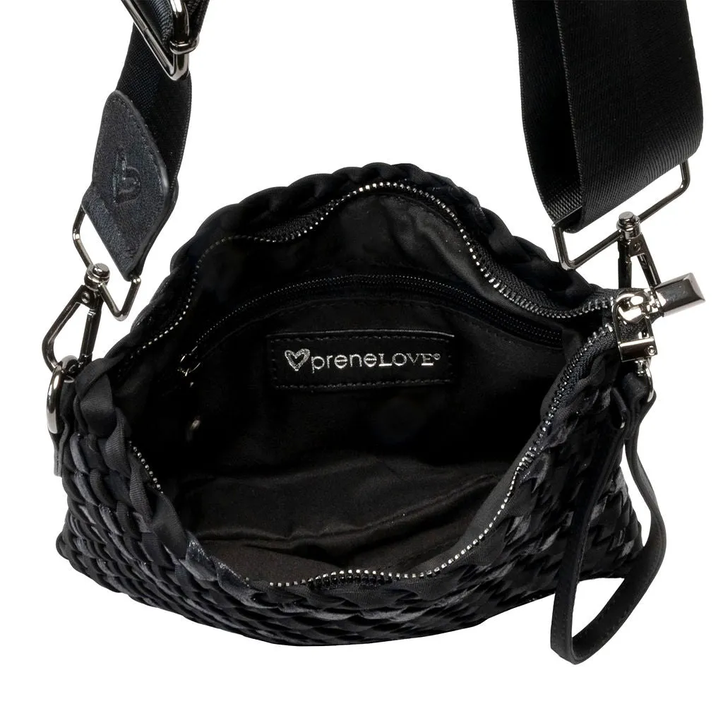 Charlotte Woven Crossbody - Nero (Black & Metallic Black)