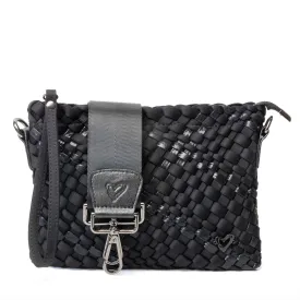 Charlotte Woven Crossbody - Nero (Black & Metallic Black)