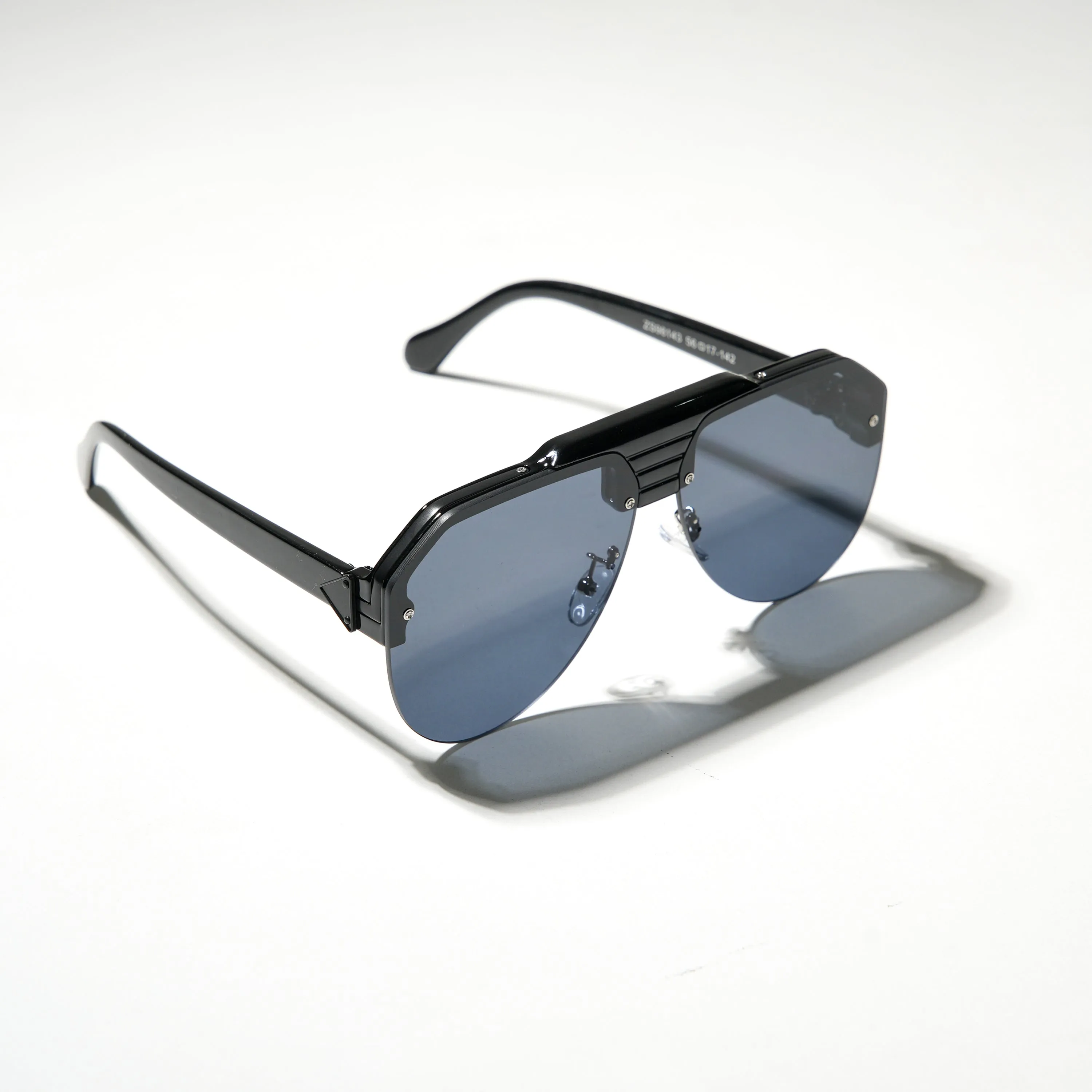 Chokore Half-frame Gradient Aviators Sunglasses (Black)