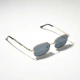 Chokore Rectangular Edgy Sunglasses (Black & Gold)