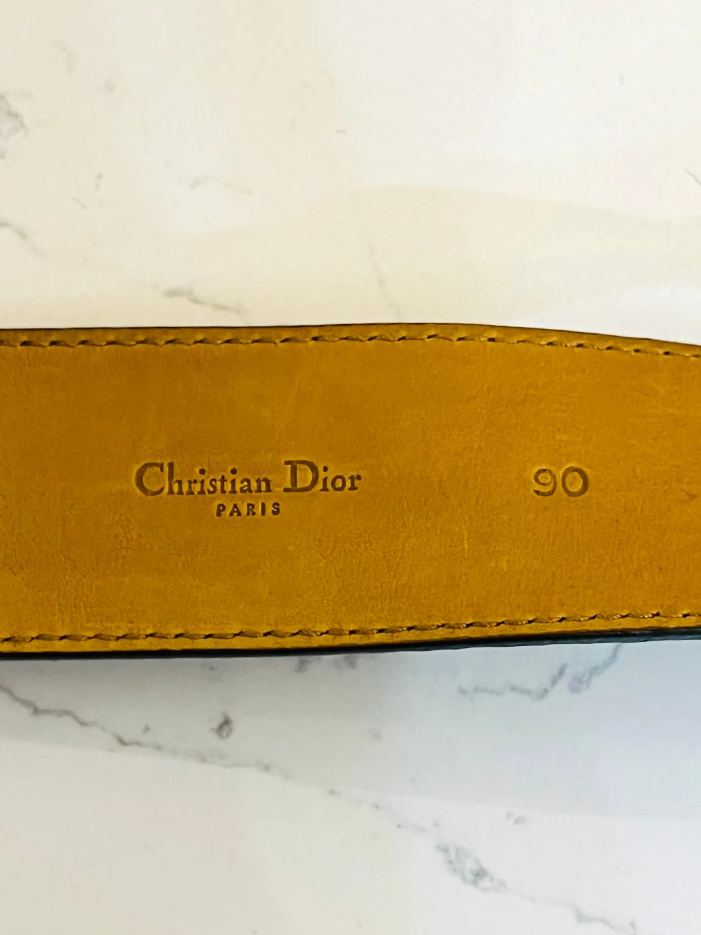 Christian Dior Python Skin Belt With Horn Embellished Buckle