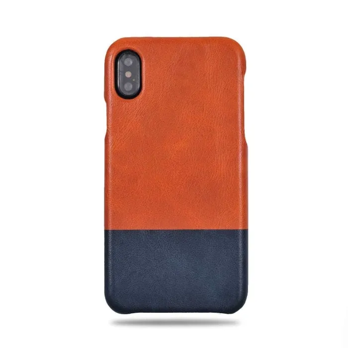 Cider Orange & Peacock Blue iPhone Xs / iPhone X Leather Case