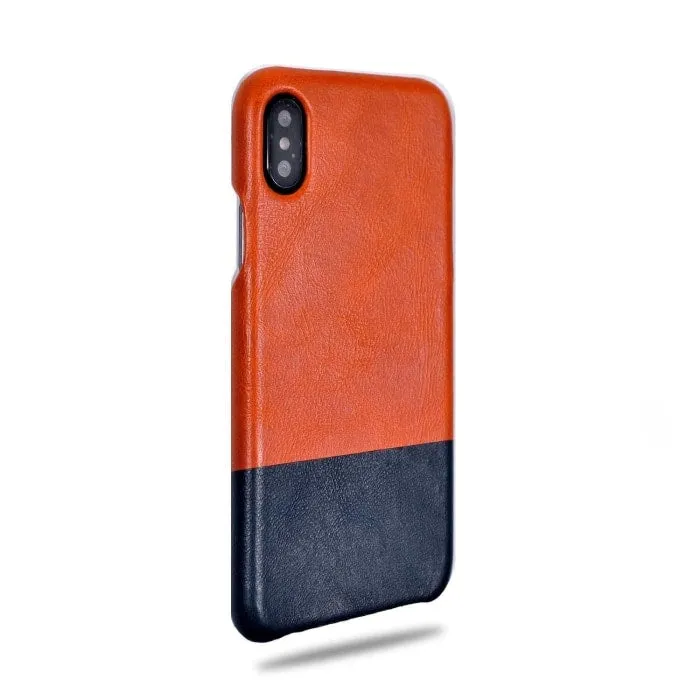 Cider Orange & Peacock Blue iPhone Xs / iPhone X Leather Case