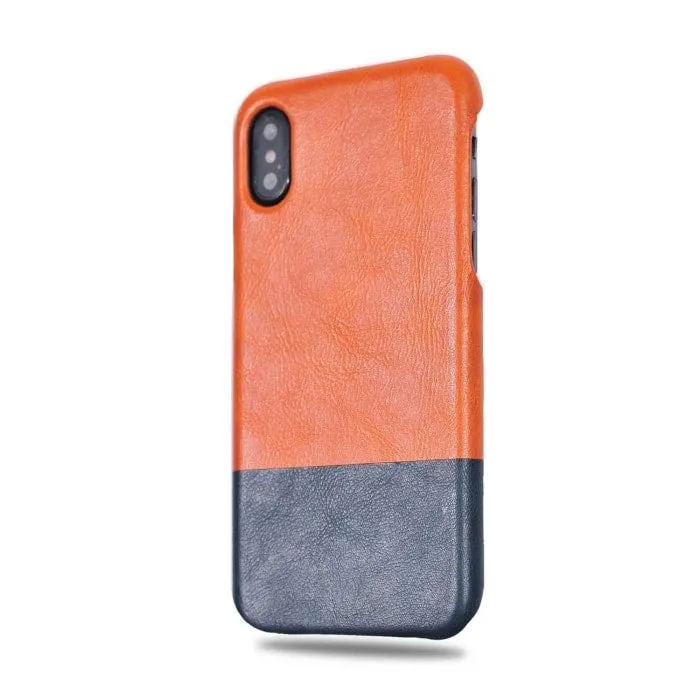 Cider Orange & Peacock Blue iPhone Xs / iPhone X Leather Case