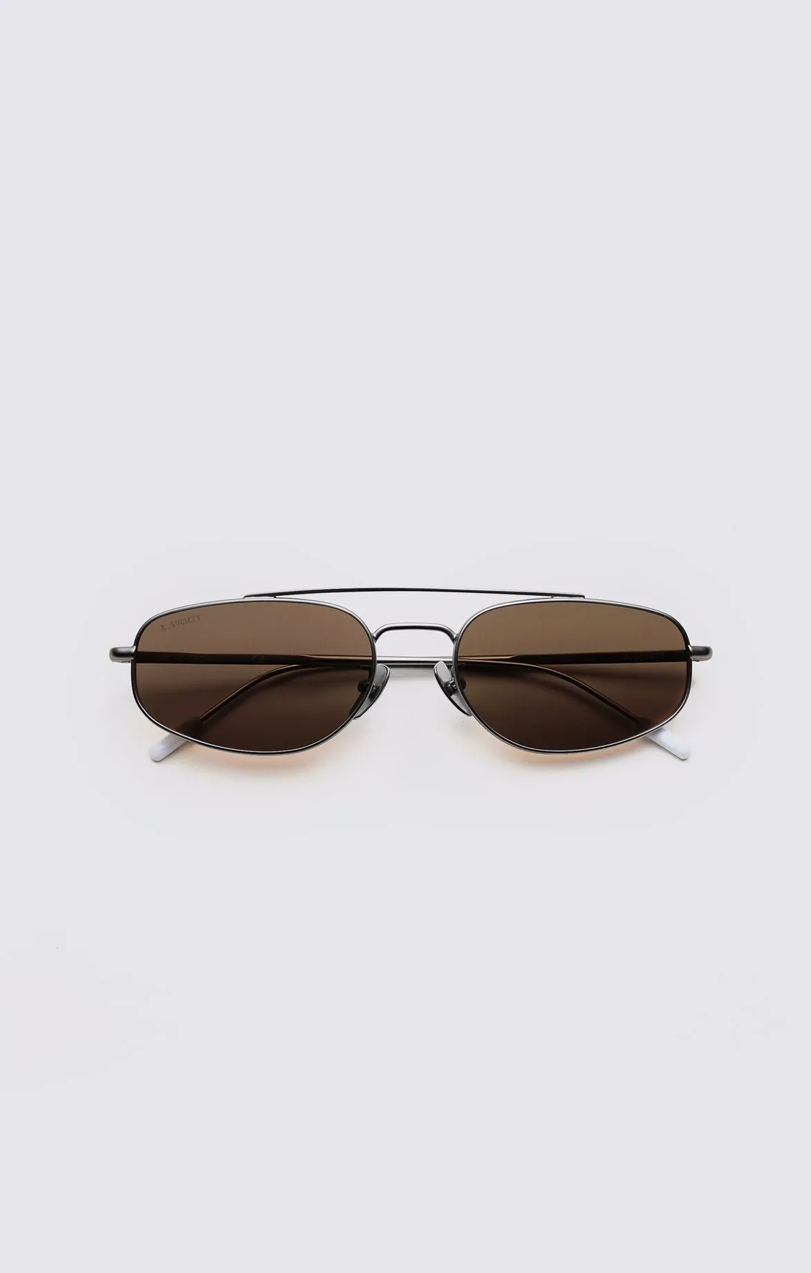 Ciel Matt Silver Brown Sunglasses