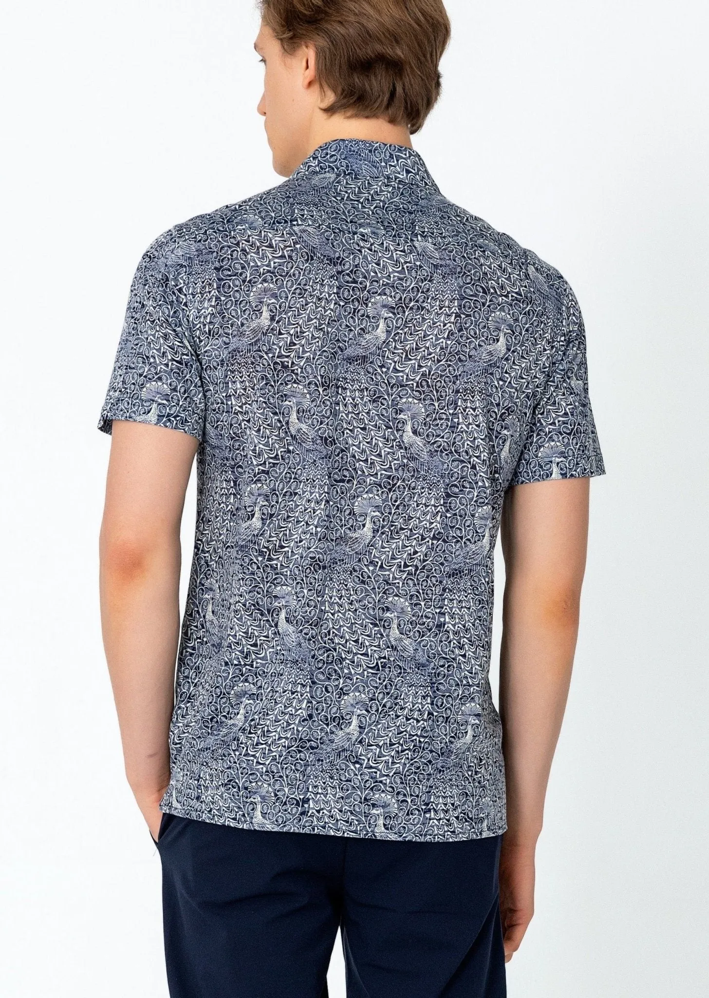 Collared Lightweight Shirt - Peacock Navy