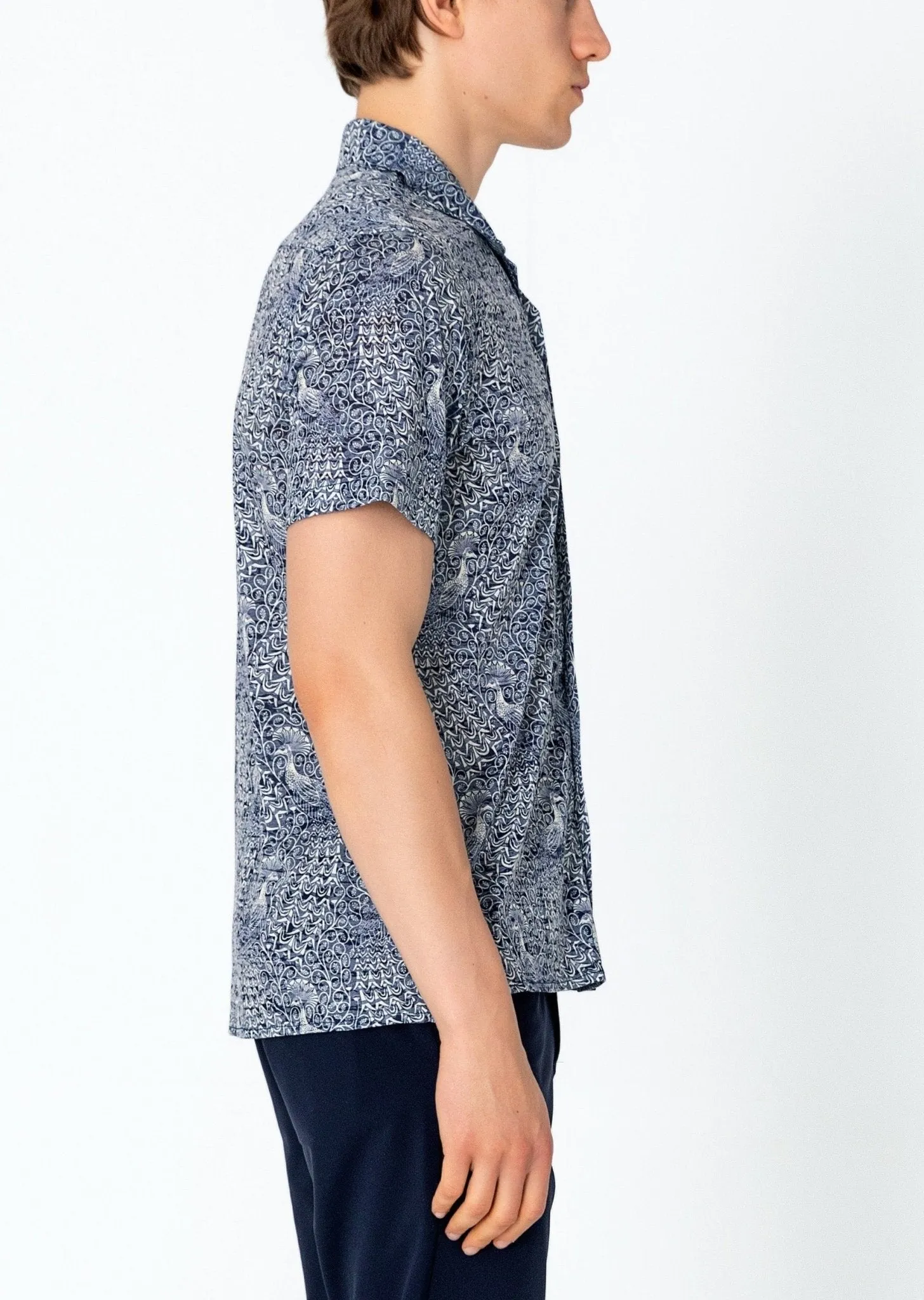 Collared Lightweight Shirt - Peacock Navy